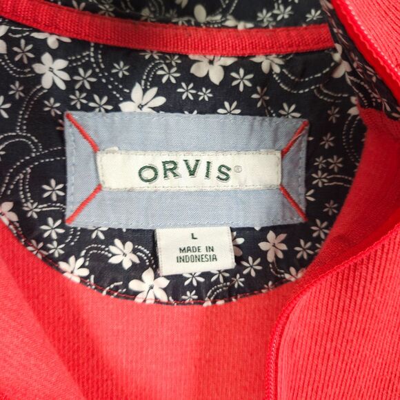 Orvis Womens Large Pink 1/4 Zip Pullover Sweatshirt Mockneck Floral - Picture 2 of 7